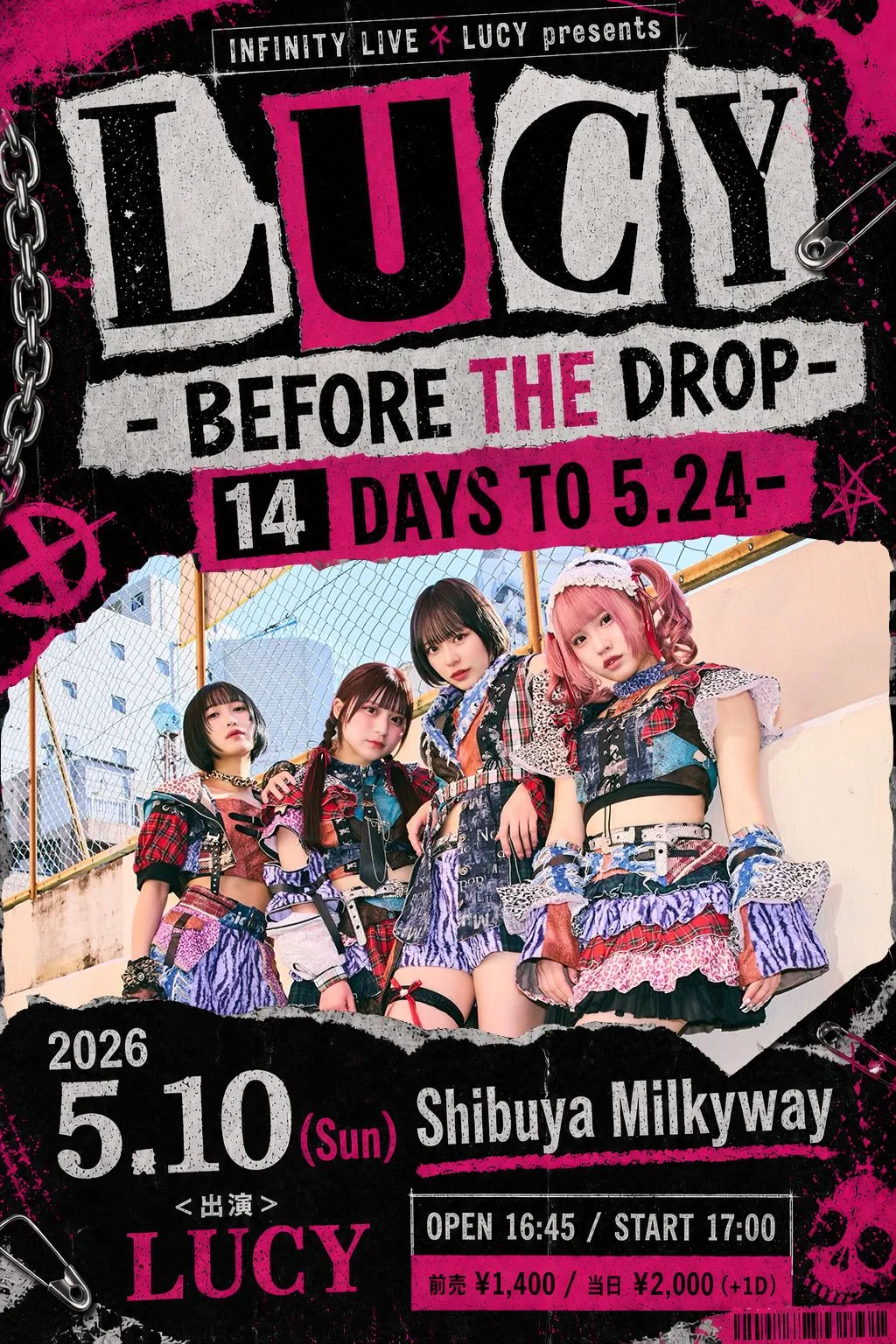 INFINITY LIVE × LUCY presents LUCY – BEFORE THE DROP -14 DAYS TO 5.24- | Shibuya Milkyway