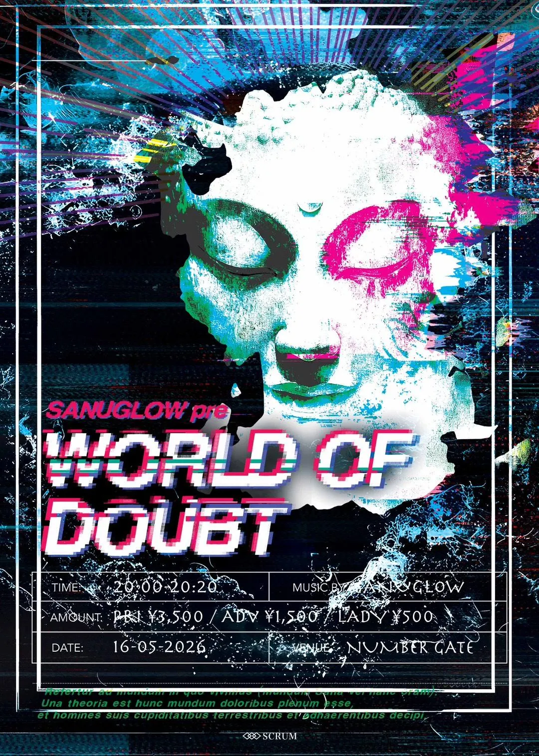 SANUGLOW定期公演 『WORLD OF DOUBT』 | ナンバーゲート