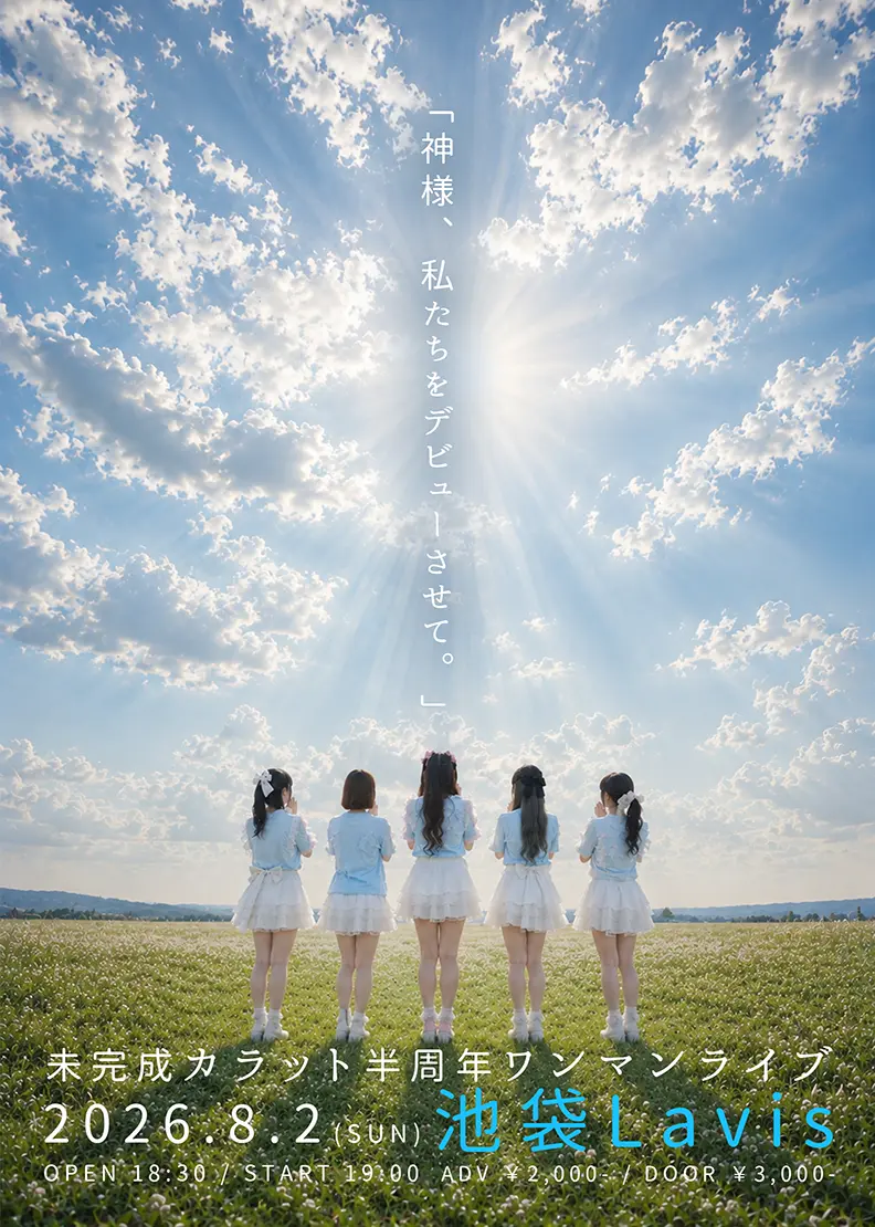 未完成カラット半周年ワンマン「神様、私たちをデビューさせて。」 | 池袋Lavis
