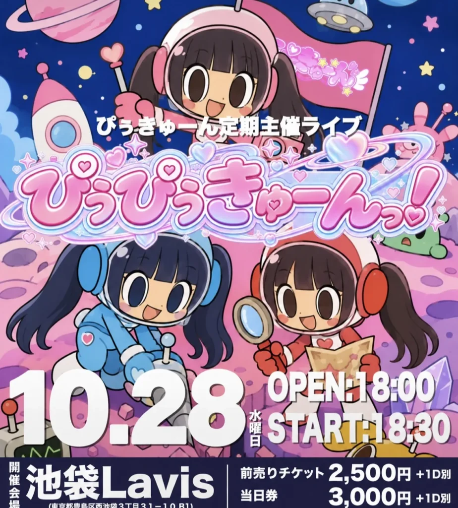 ぴぅきゅーん定期ライブvo.2 ぴぅぴぅきゅーん 告知画像