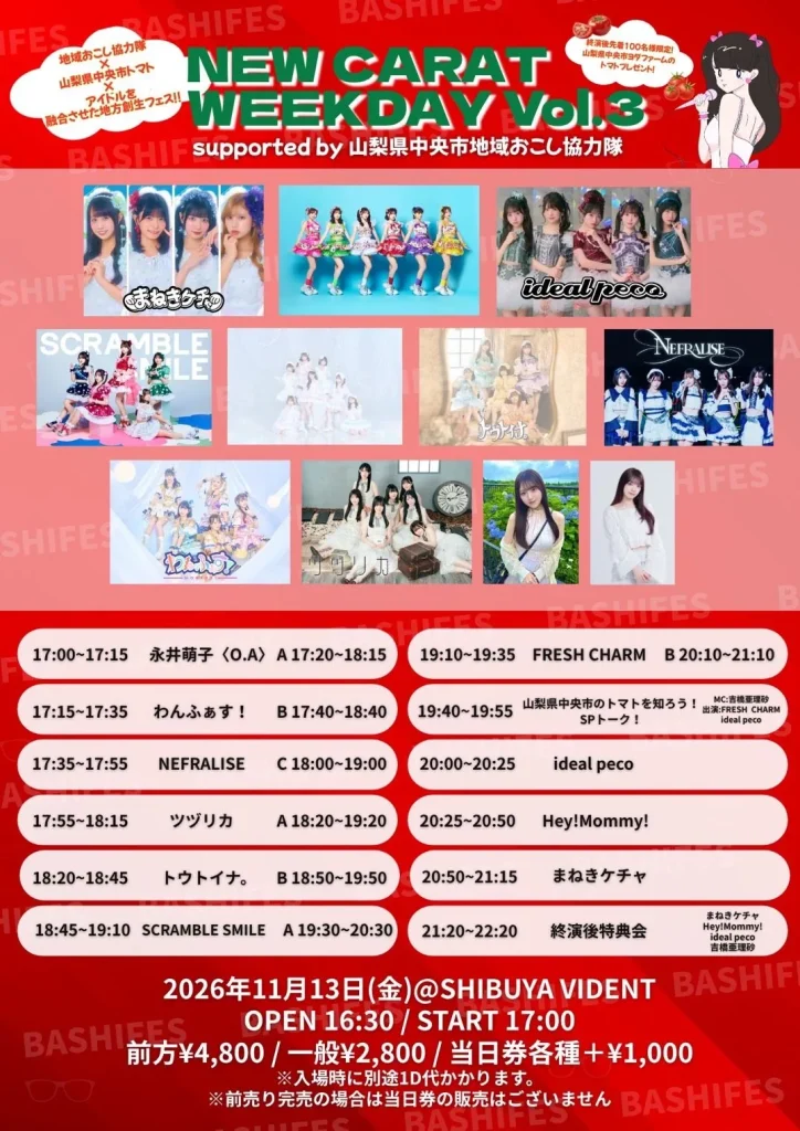 NEW CARAT WEEKDAY Vol.3 supported by 山梨県中央市地域おこし協力隊 告知画像